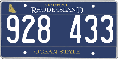 RI license plate 928433