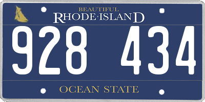 RI license plate 928434