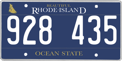 RI license plate 928435