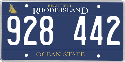 RI license plate 928442