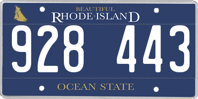 RI license plate 928443