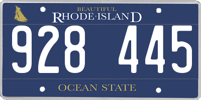 RI license plate 928445