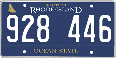 RI license plate 928446