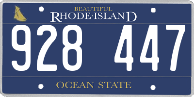 RI license plate 928447