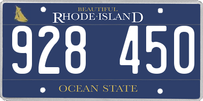 RI license plate 928450
