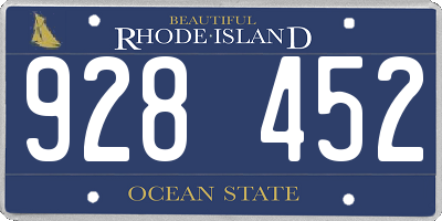 RI license plate 928452