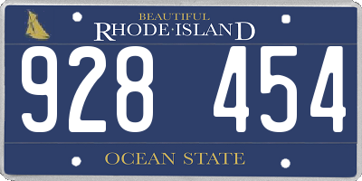 RI license plate 928454