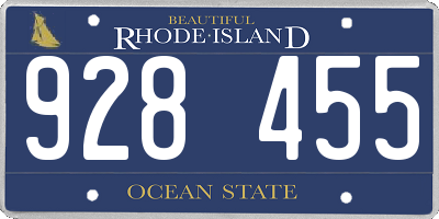 RI license plate 928455