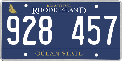 RI license plate 928457