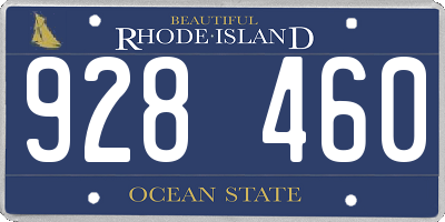 RI license plate 928460