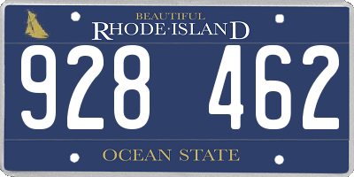 RI license plate 928462