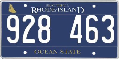 RI license plate 928463