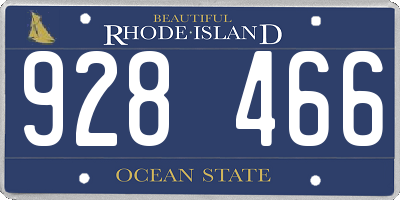 RI license plate 928466