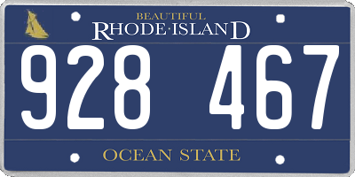 RI license plate 928467