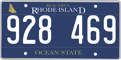 RI license plate 928469