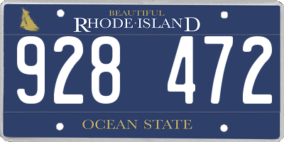 RI license plate 928472