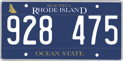 RI license plate 928475