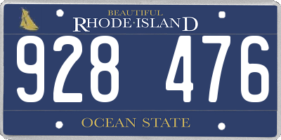 RI license plate 928476