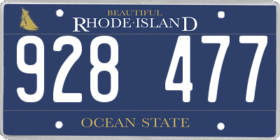 RI license plate 928477