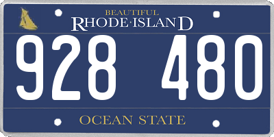 RI license plate 928480