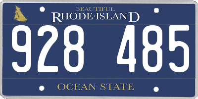 RI license plate 928485
