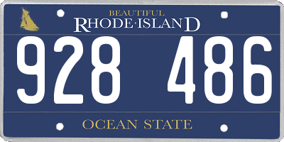 RI license plate 928486