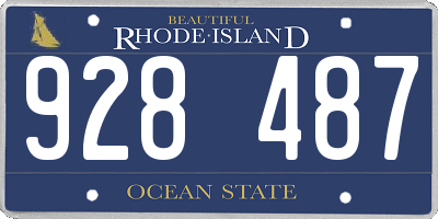 RI license plate 928487