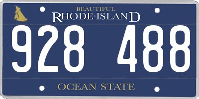RI license plate 928488