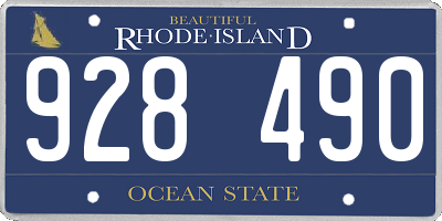 RI license plate 928490