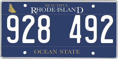 RI license plate 928492