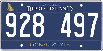RI license plate 928497