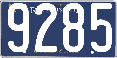 RI license plate 9285