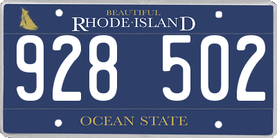 RI license plate 928502