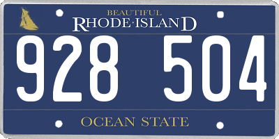 RI license plate 928504