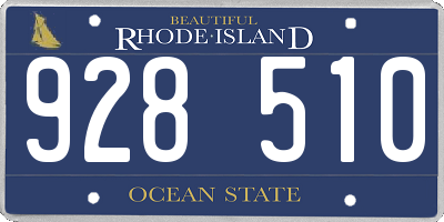 RI license plate 928510