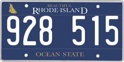 RI license plate 928515