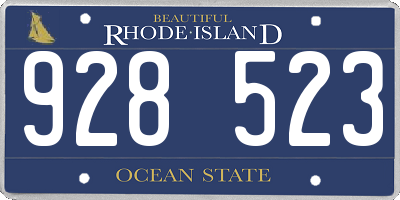 RI license plate 928523