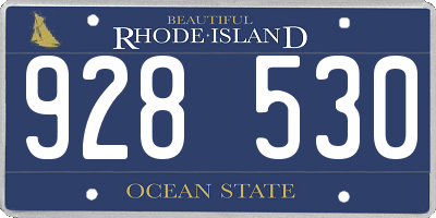 RI license plate 928530