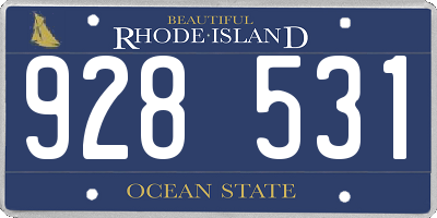 RI license plate 928531