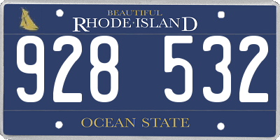 RI license plate 928532