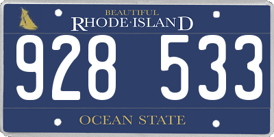 RI license plate 928533