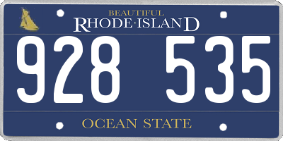 RI license plate 928535