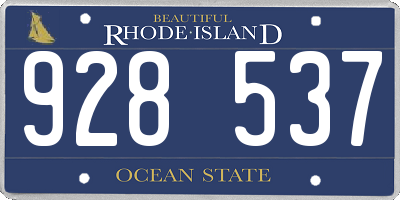 RI license plate 928537