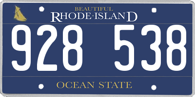 RI license plate 928538