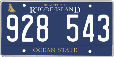 RI license plate 928543