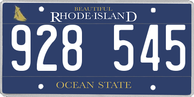 RI license plate 928545