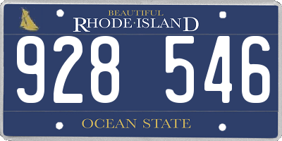 RI license plate 928546