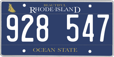 RI license plate 928547
