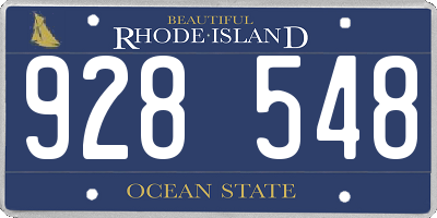 RI license plate 928548