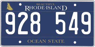 RI license plate 928549